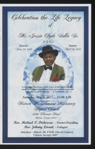 Funeral program for Mr. Jessie Clyde Sallie Sr.