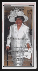 Funeral program for Mother Lurine Cheryl Moncrease