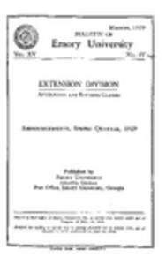 Extension Division Spring 1929