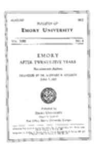 Emory After 25 Years: Baccalaureate Address 1927