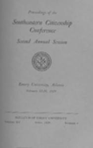 Proceedings of the Southeastern Citizenship Conference, Second Annual Session