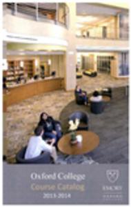 Oxford College Course Catalog 2013-2014