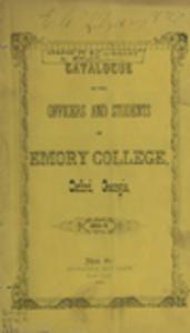 Catalogue of the officers and students of Emory College, Oxford, Georgia, 1855-1856