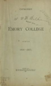 Catalogue of Emory College for the year 1896-1897