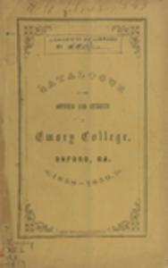 Catalogue of the officers and students of Emory College, Oxford, Georgia, 1858-1859