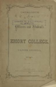 Catalogue of the officers and students of Emory College, Oxford, Georgia, 1859-1860