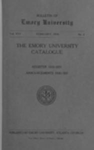 Emory University Catalogue 1929-1930