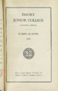Emory Junior College, Valdosta Summer Quarter, 1930