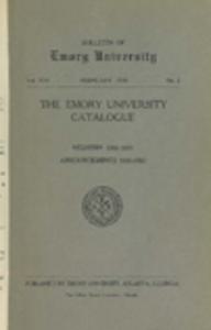 Emory university catalogue 1930