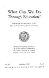 What Can We Do Through Education?