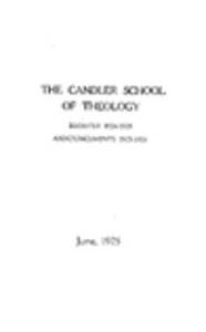 Candler School of Theology 1924-1925