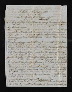 Letter from Jesse Boring (Mobile, Alabama) to Robert Paine (Aberdeen, Mississippi) - July 21, 1850