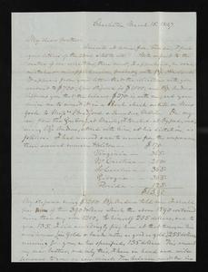 Letter from William Capers (Charleston, South Carolina) to Robert Paine (Aberdeen, Mississippi) - March 15, 1847