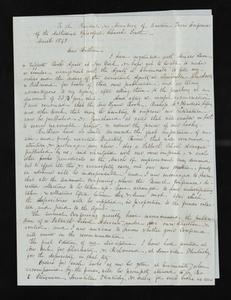 Letter from John Early (Ashland, Virginia) to "The President and Members of Eastern Texas Conference of the Methodist Episcopal Church South" - March 18, 1847