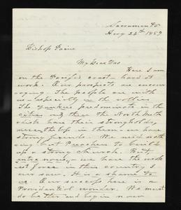 Letter from George F. Pierce (Sacramento, California) to Robert Paine (Aberdeen, Mississippi) - August 24, 1859