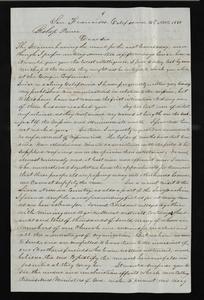 Letter from Jesse Boring (San Francisco, California) to Robert Paine (Savannah, Georgia) - November 15, 1850