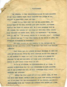 Transcript, Valedictorian Speech, Annas Gertrude Ryan, 1928