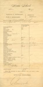 Report Card, Ann Mitchell, 1892
