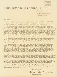 Superintendent Paul D. West to Parents, Aug. 7, 1967