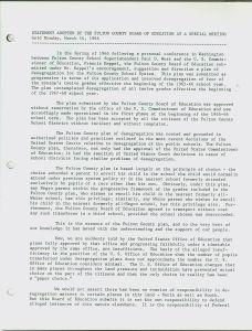Statement Adopted by the Fulton County Board of Education at a Special Meeting, 1966