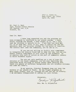 Carolyn Kilpatrick to Dr. Paul D. West