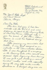 Edith Harber to Superintendent Jere A. Wells, 1943