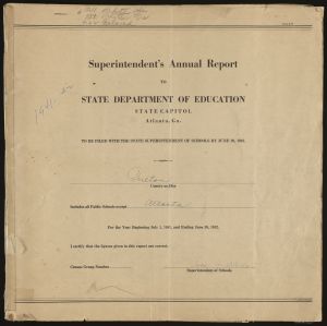 Superintendent's Annual Report, Fulton County, 1941-1942