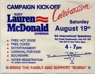 McDonald, Lauren W. (Bubba); Gubernatorial Campaign