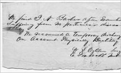 Barber, J. N., Recommendation for Discharge