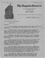 Letter of Thomas W. Loyless (Augusta Chronicle) to the Georgia Prison Commission
