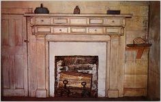 Fireplace mantle with drawers for storage of valuables at Jarrett Manor, Historic House Museum