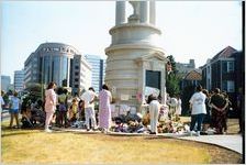 Midtown Atlanta:  Flowers & mementoes left in memory of Diana, Princess of Wales, after her death on Aug. 31, 1997