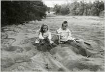 Jung, Blandina and Irene, in old river bed (sitting up), circa 1907