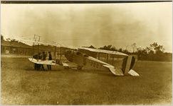 Aviation: Airplane in Central City Park, circa 1920