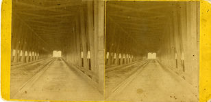 Fifth Street (covered) bridge, interior, circa 1876