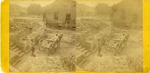 Jones & Cook, wholesale grocers, excavation for bldg., Cherry Street, circa 1877