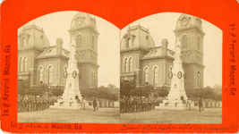 Bibb County Courthouse and Confederate monument, circa 1870s