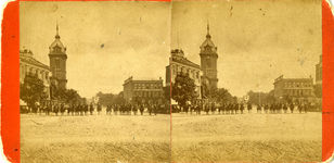 Knight Templars, parading on Cotton Avenue at 2nd Street, circa 1880s