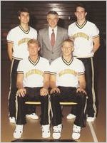 Seniors and coach of men's basketball team of 1990-1991