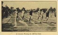 Men's track team of 1918-1919 action shot