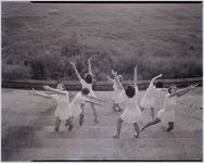 Modern Dancing class of 1952 practicing in Hermance Stadium