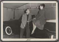Photograph of pageant director Arden Peting and an unidentified woman during the Worth County Centennial Celebration in Sylvester, Worth County, Georgia, 1953 October