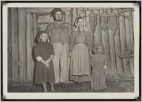 Photograph of James, Ann, Kay and Jennie Sherling in costume for the pageant during the Worth County Centennial Celebration in Sylvester, Worth County, Georgia, 1953 October