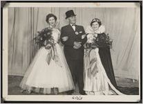 Photograph of Betty Jean Carter, Representative J. L. Pilcher, and Evelyn Burkett on Youth Day during the Worth County Centennial Celebration in Sylvester, Worth County, Georgia, 1953 October