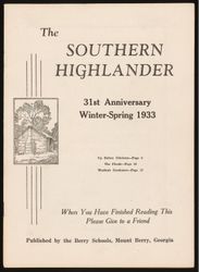Southern Highlander, 1933 Winter-Spring, Volume 20, Issue 4