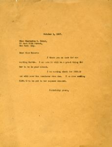 Letter from Martha Berry to Charlotte S. Baker