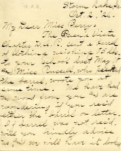 Letter to Martha Berry from Mrs. Robert Bleakly