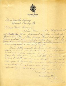 Letter from Viola Mackenzie to Martha Berry