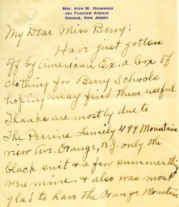 Letter to Martha Berry from Charlotte Hilsinger