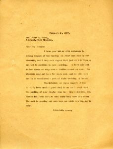 Letter to Mrs. James E. Smith from Martha Berry
